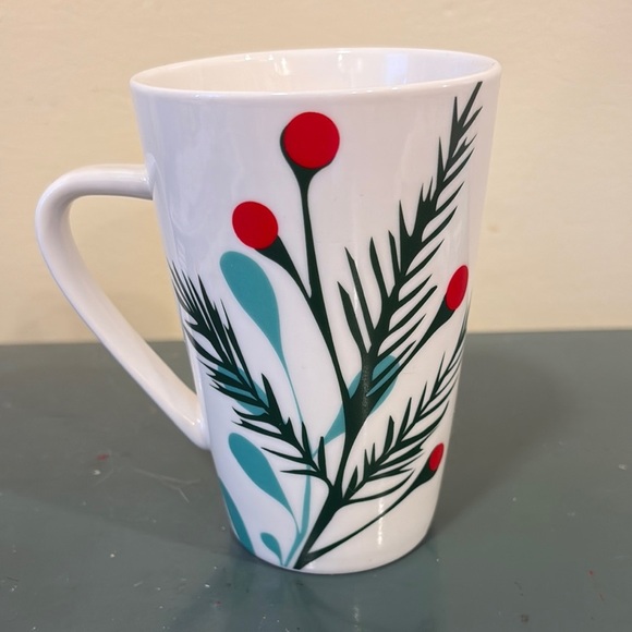 Starbucks 2020 Holiday Mug with Red and Green Holly Berry Pine Design. 12 oz - Picture 1 of 4